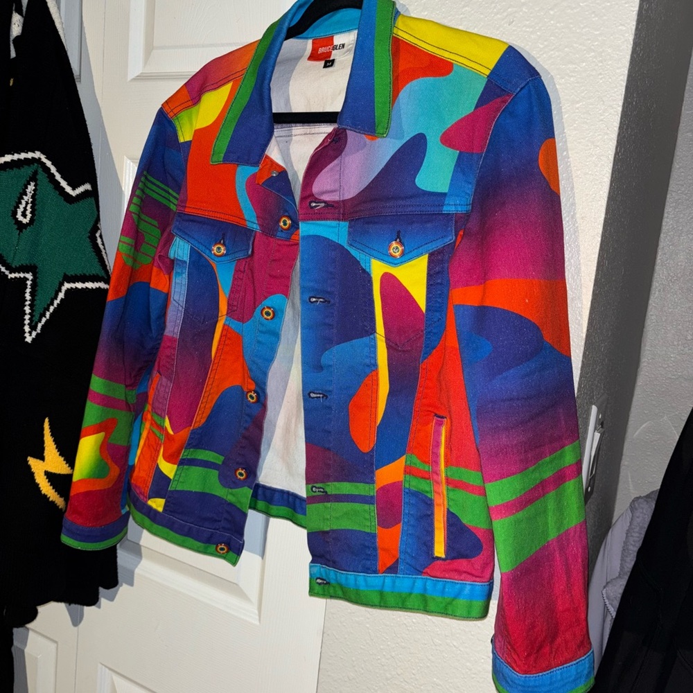 SOLD Bruce Glen Designer Colorful Denim Jacket